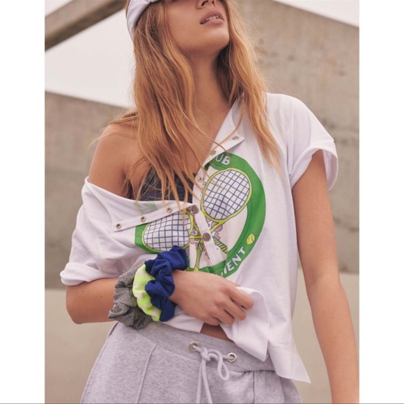 NWT Free People Inhale Henley Graphic Tee - Picture 3 of 10